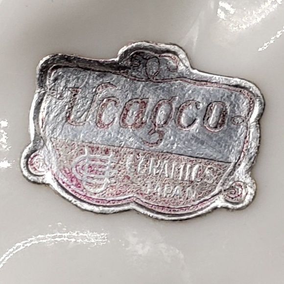 Ucagco Ceramics Japan Porcelain Wheelbarrow Butterfly Floral Motif Planter AS IS - Picture 13 of 14